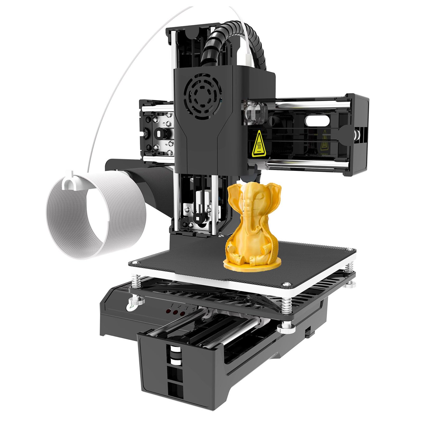 Impresora 3D Mini máquina de impresión de Escritorio para niños 100x100x100mm Tamaño de impresión Plataforma extraíble Impresión de una Sola tecla con Tarjeta TF Filamento de Muestra PLA