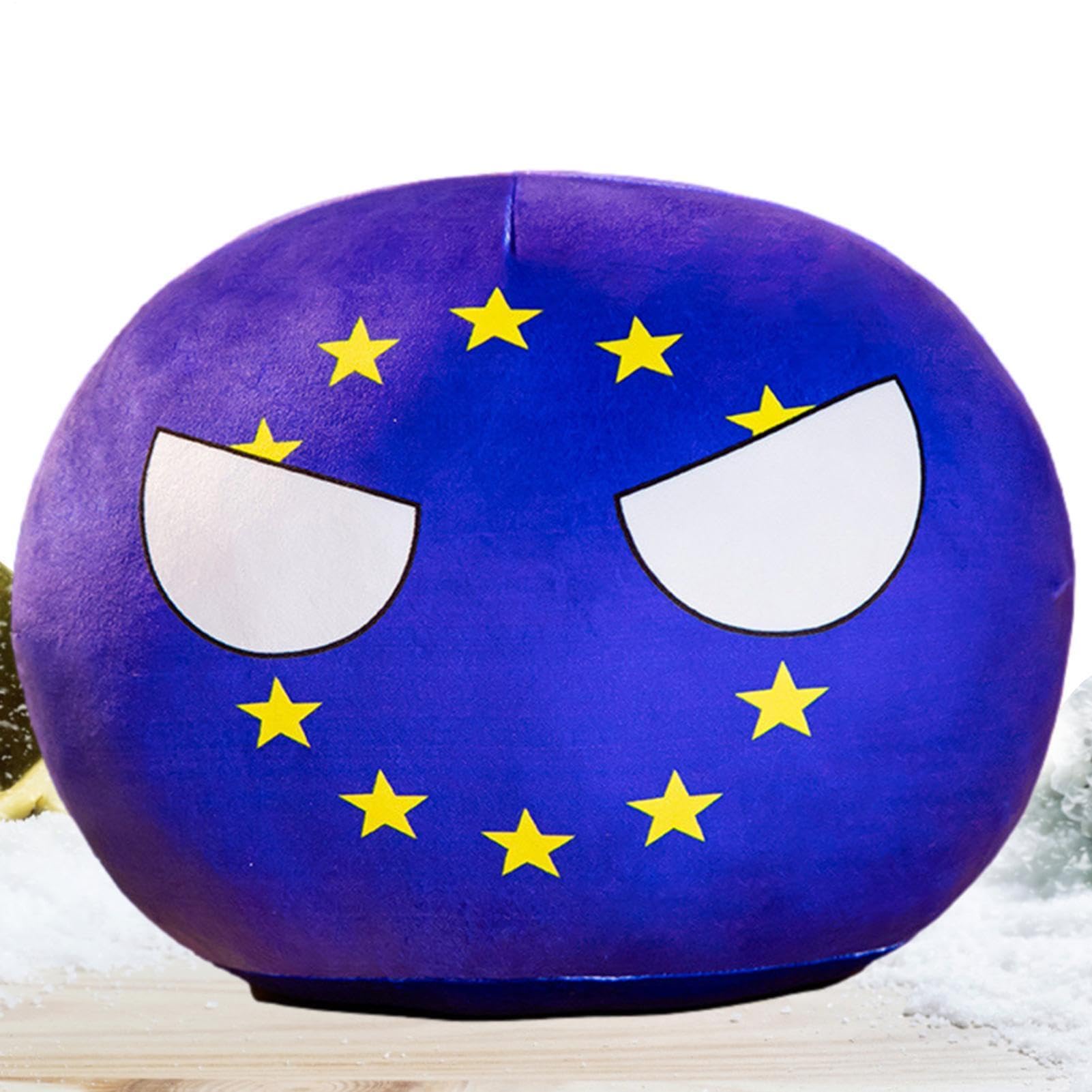 Countryballs Pluşhies - 40cm Plush Country Ball | Plush Country Ball Doll Pillow Keychain Anime 2D National Flag Character Soft PlushPP Cotton Collectible Gift Toy UK US JP EU