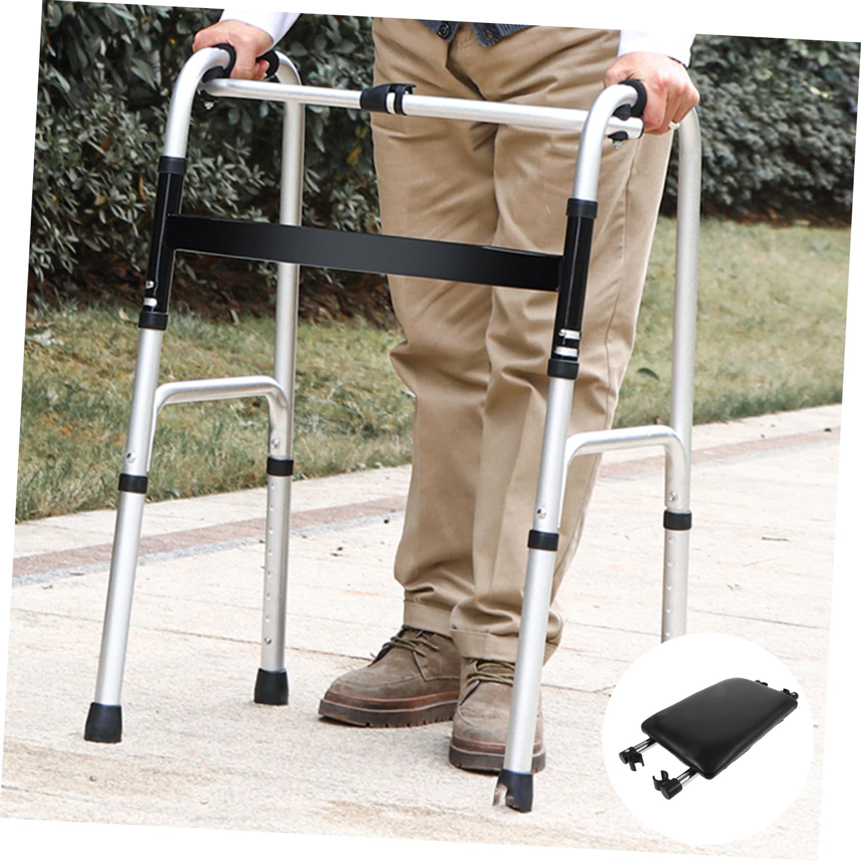 FRCOLOR Sedile Piattaforma Confortevole e Sicura in Lega di Alluminio per Deambulatore di Ricambio per Assistenza Bagno e Doccia