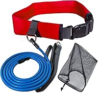Vista 1 de UCEDER Entrenador estacionario para natación, cinturón de resistencia con cuerda elástica, arnés de entrenamiento de natación para ejercicio
