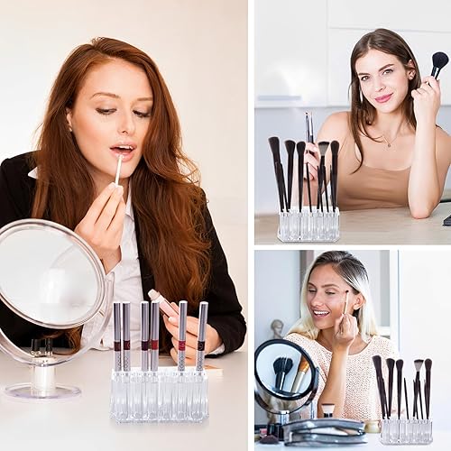 Miniatura 4 de Wiojtry Organizador de delineador de labios acrílico y organizador de delineadores de ojos, 24 lápices cosméticos estándar, estuche de exhibición de
