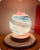 Vista 8 de Calentador de cera de vela regulable para cera perfumada para dormitorio, lámpara de luna, luz de cristal, aroma de cera para decoración del hogar