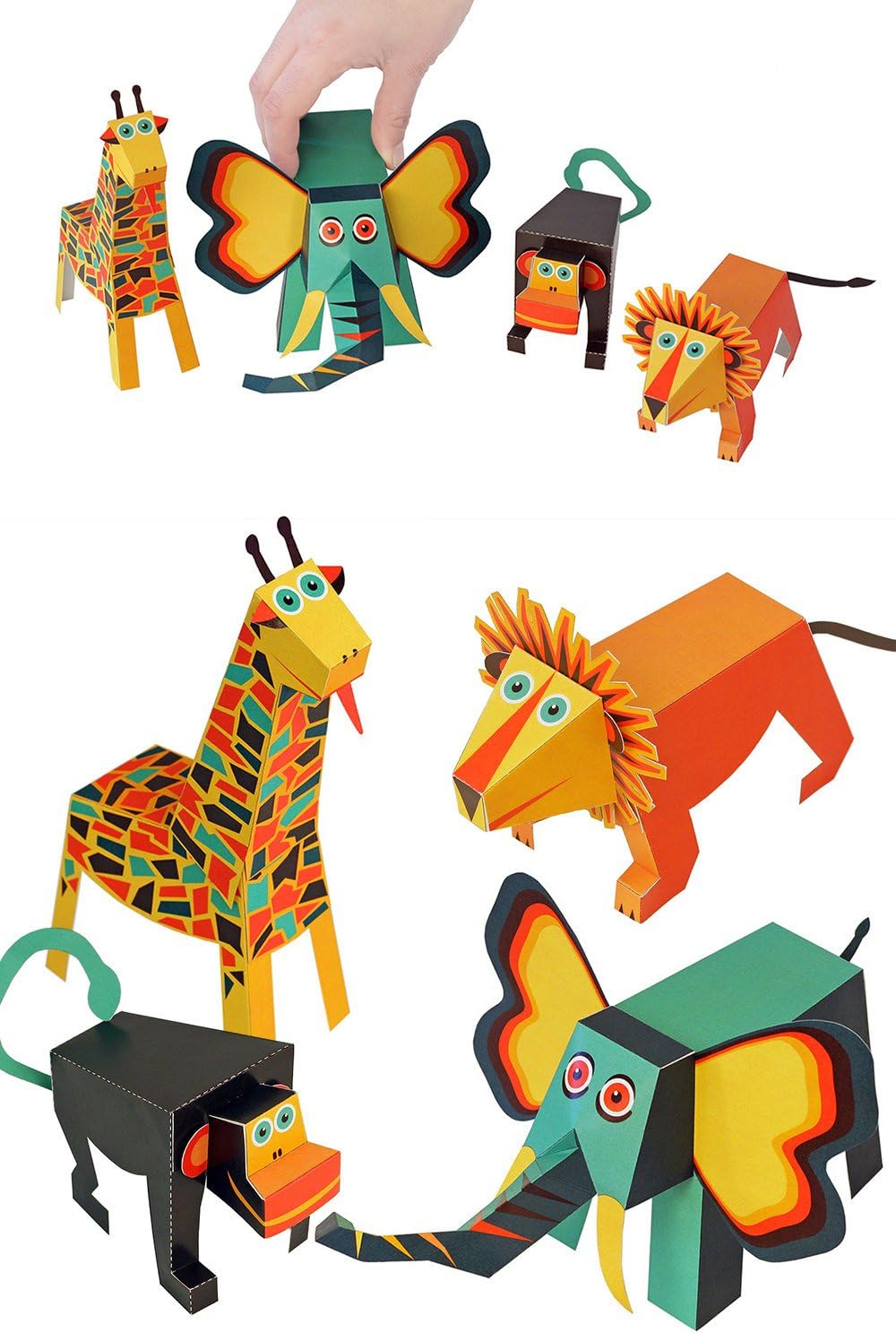 Jungle Animals Paper Toys