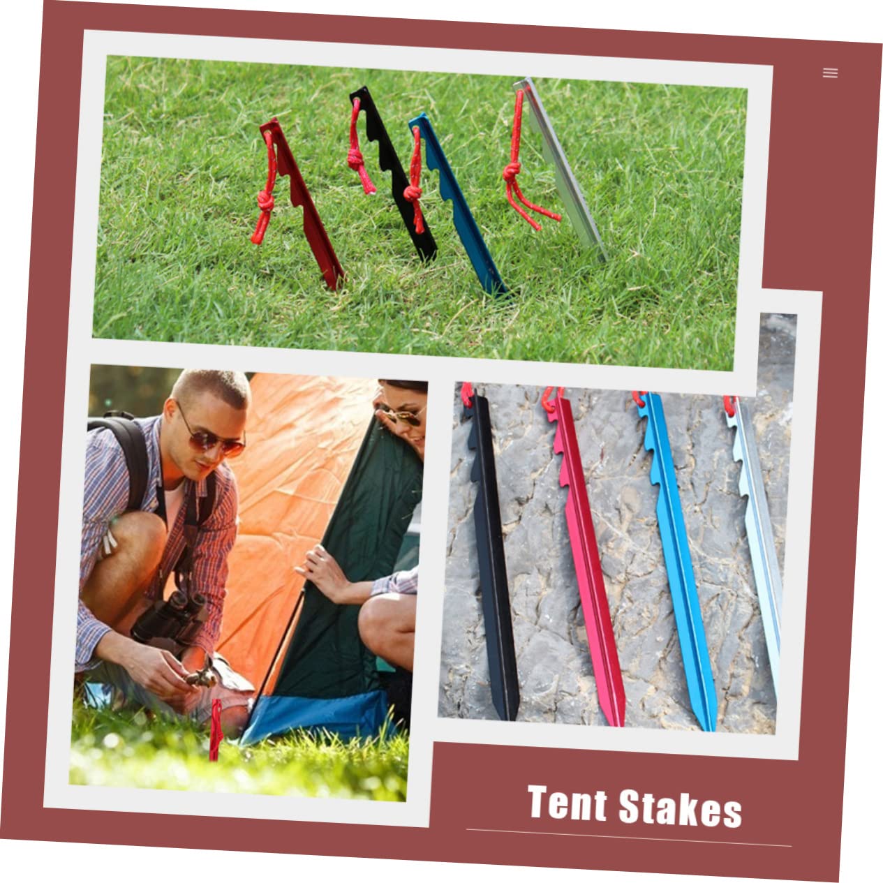 pièces piquets de tente en alliage d'aluminium poutre en Y dentelure saillante équipement de camping accessoires de camping clous piquets de tente piquets de sol de tente robustes voyage corde à ven