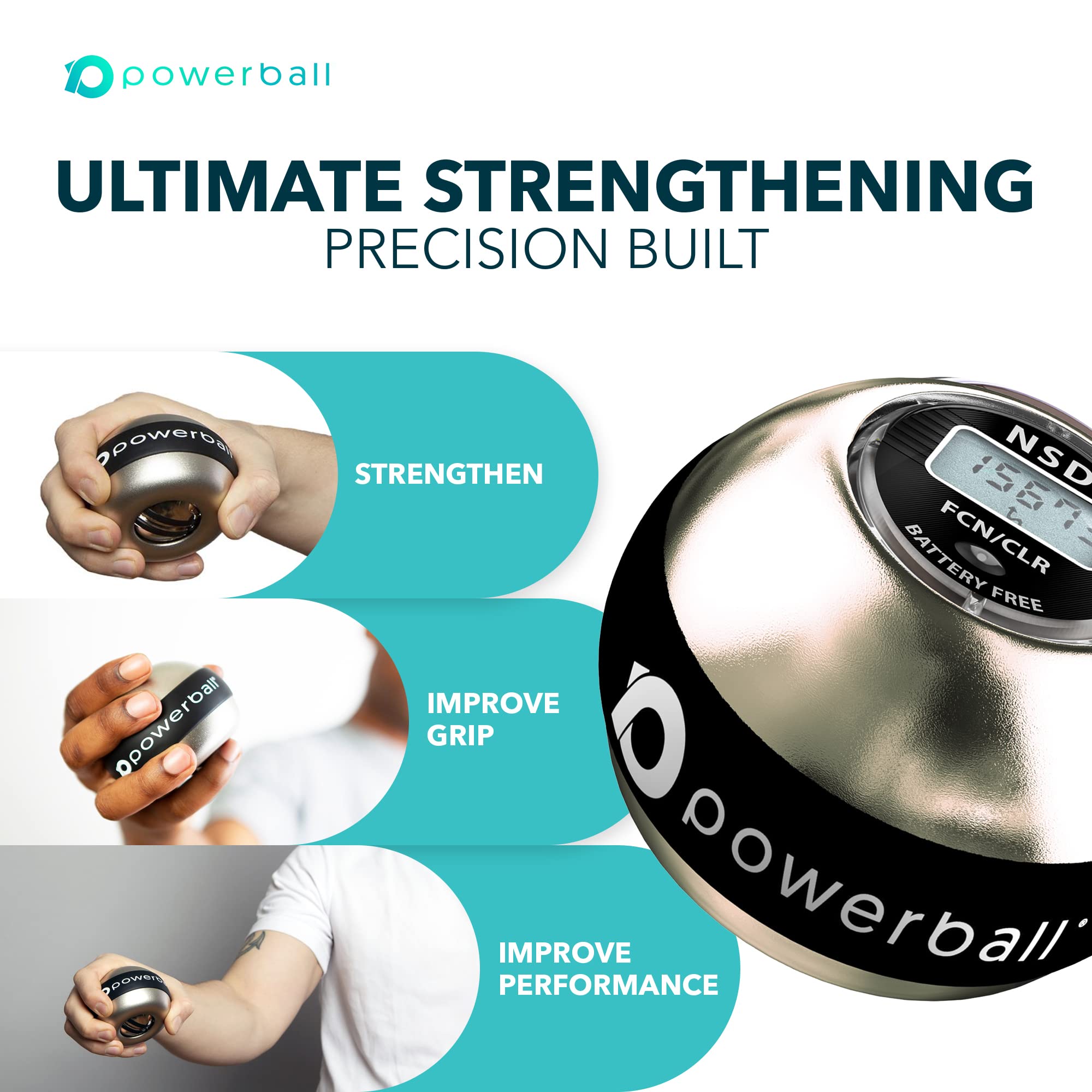 Powerball Electric Start Gyroscope - Gyro Ball pour la Force du Poignet, l'entraînement à la préhension et la rééducation
