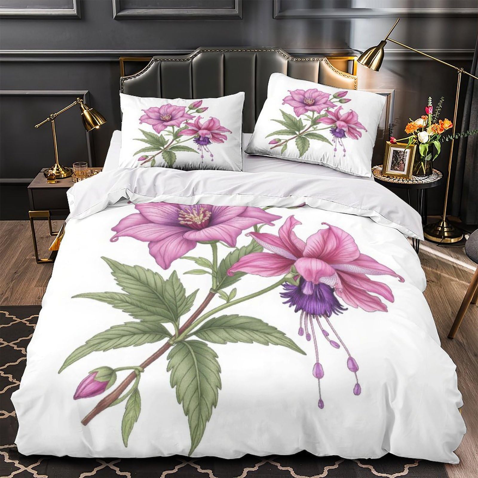Housse de couette cacatoès rose 3D microfibre de qualité supérieure lit king size
