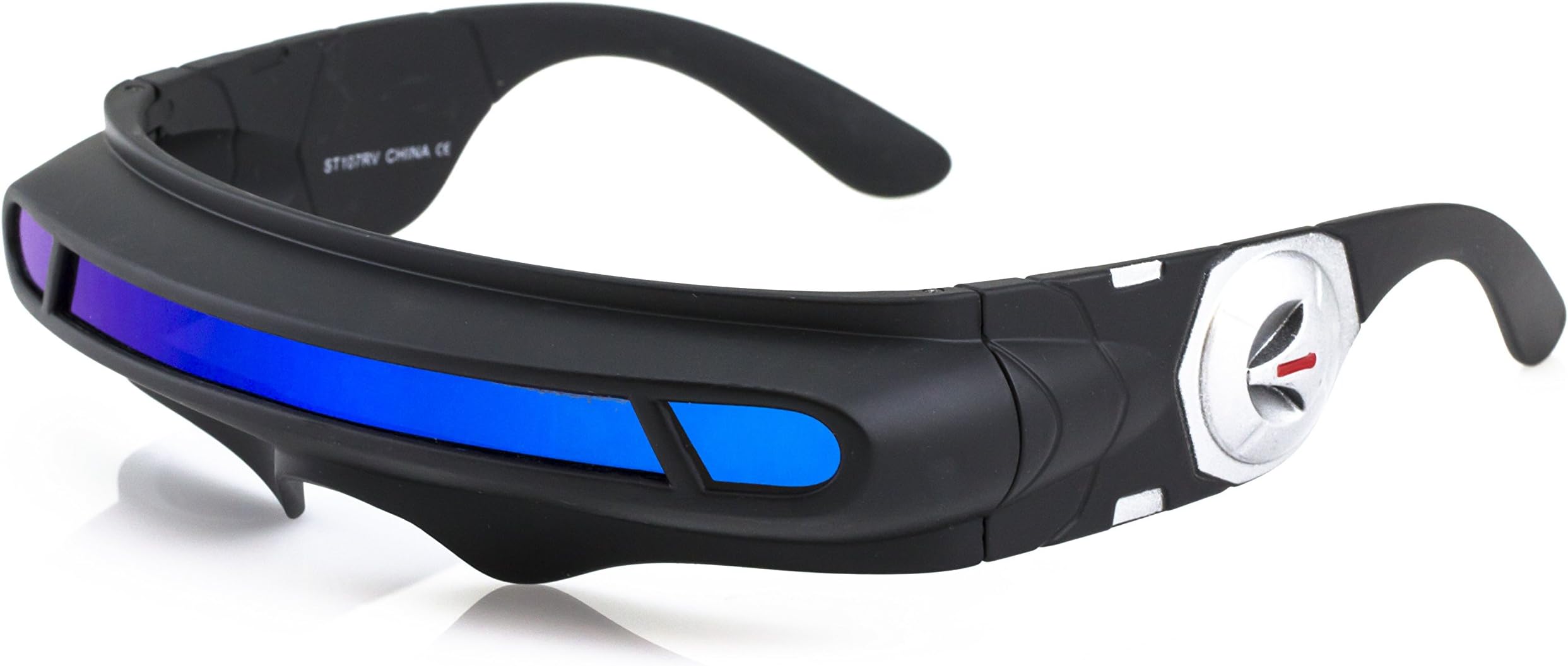 Futuristic Space Alien Costume Party Cyclops Shield Colored Mirror Mono Lens Wrap Sunglasses 147mm