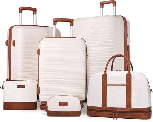 Travel Luggage Sets 6 Piece with Spinner Wheels and TSA