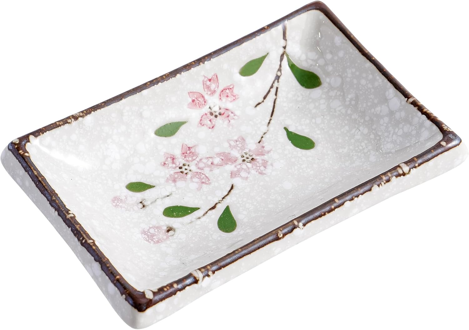 4 Inch Ceramic Sauce Dish Japanese Seasoning Dishes Rectangular Sushi Dipping Bowl Appetizer Plates Serving Snack Dishes for Home Kicthen (72Pack, Pink Sakura)