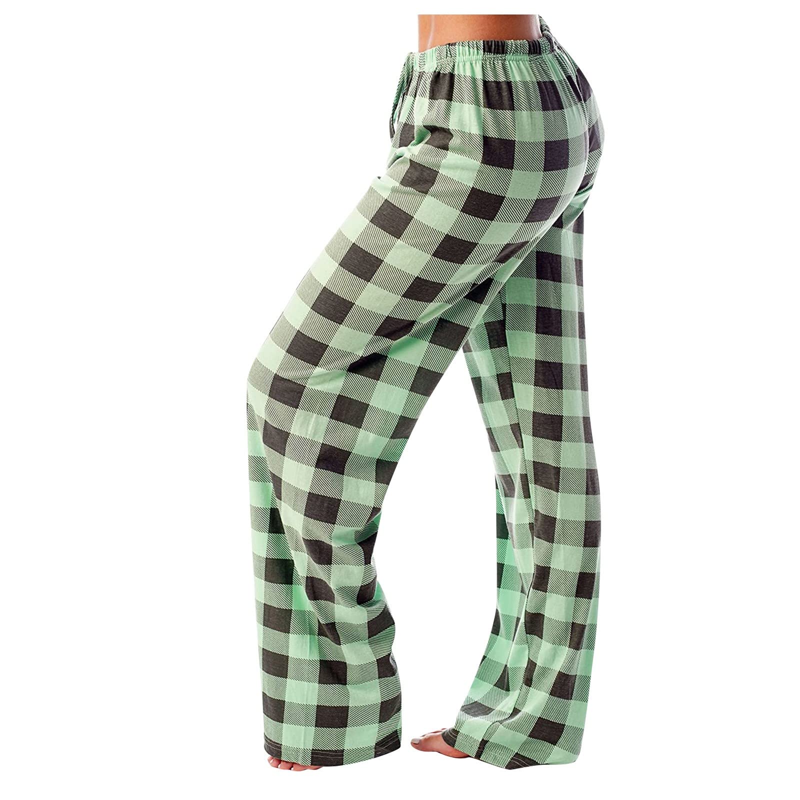 TWGONE Women's Pajamas Pants Plaid Stretch Casual Loose Comfy Pants Sleep Bottom Lounge Cute Pajama Sleepwear