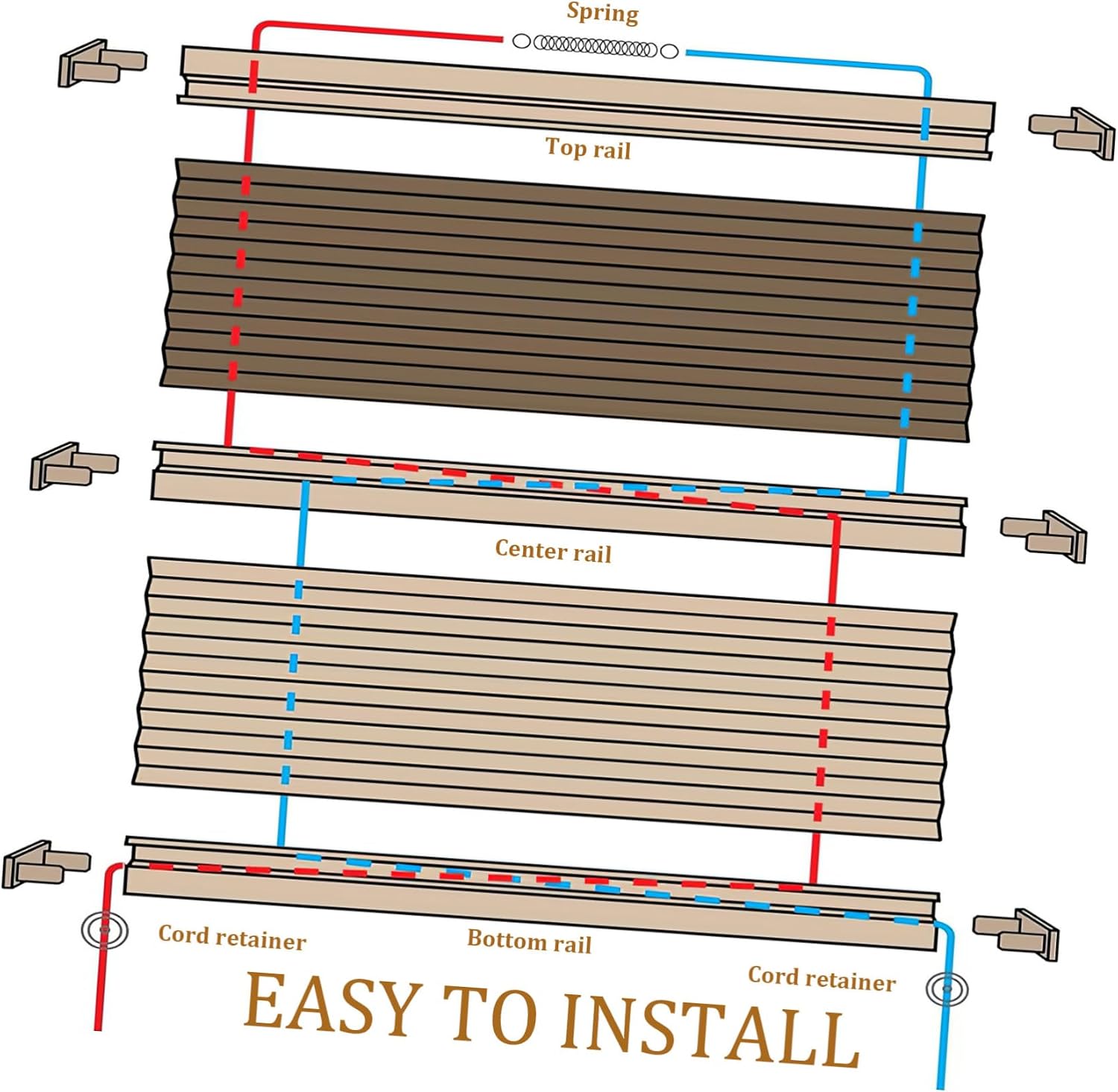 Pleated Shade Repair Kit, 5 Piece Plastic Cord Retainers for Rv