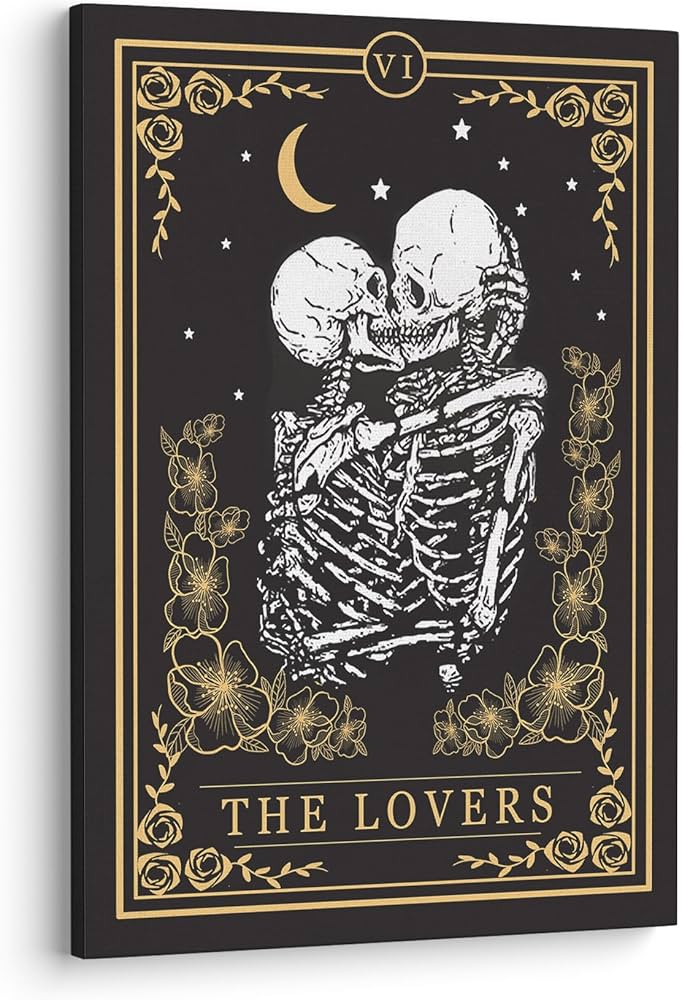 Amazon.com: XWELLDAN Tarot Kissing Skeleton The Lovers Halloween