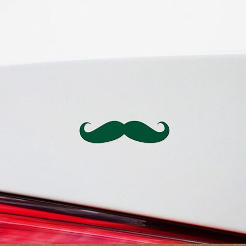 Miniatura 2 de Adhesivos de bigote en blanco (verde) (juego de 2) calcomanías de vinilo impermeables de alta calidad para teléfono portátil, accesorio de teléfono