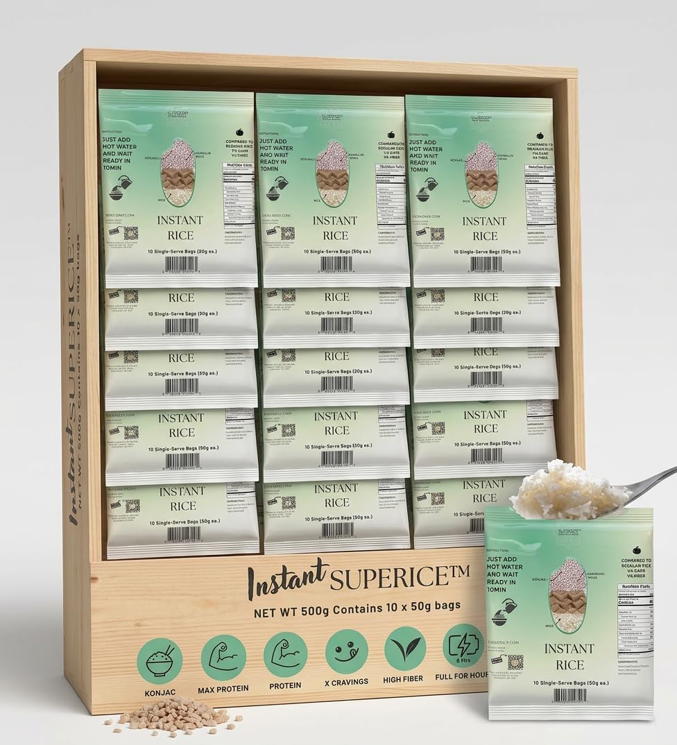 Low Carb Keto Rice - Gluten-Free, High Protein, Keto Friendly, Plant Based, Made with High Fiber Lupin Flour - (Pack of 10)