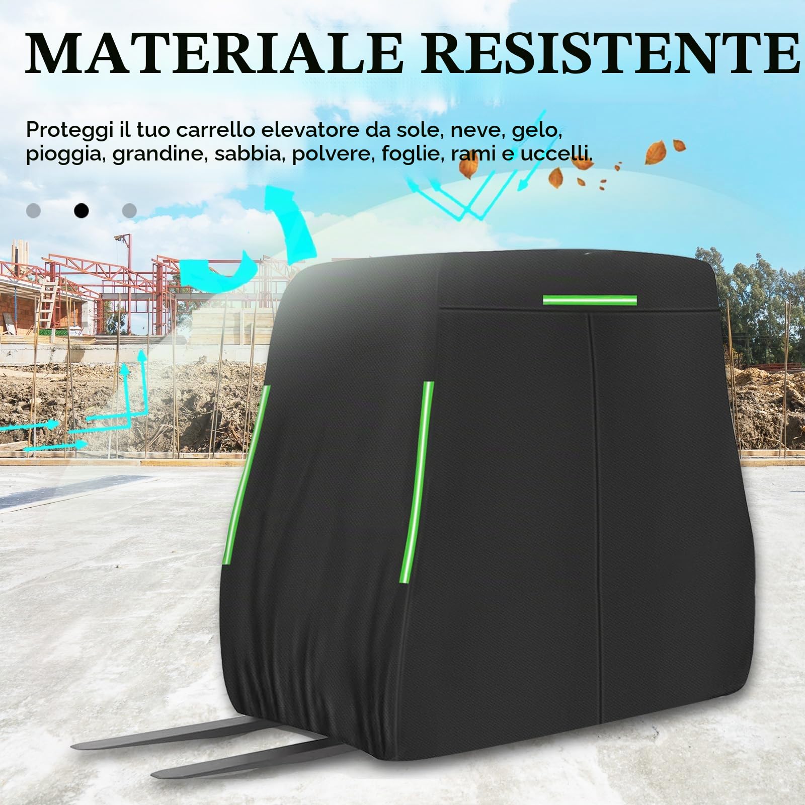 Telo Per Carrello Elevatore, Telo 420d Per Carrello Elevatore, Telone Per Carrello Elevatore Adatto A Tutti I Carrelli Elevatori Fino A 3628 Kg, Pioggia, Neve, Polvere, Foglie, Protezione Uv