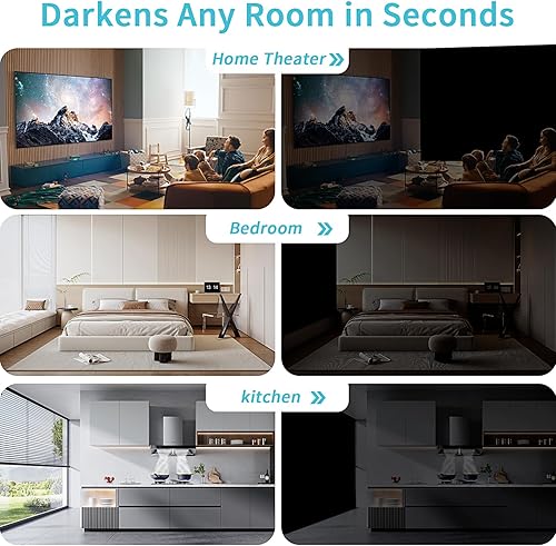 Miniatura 7 de Cortinas opacas para dormitorio, cortinas opacas portátiles de viaje 100% opacas, puedes obtener una cubierta de ventana, juego de 6 piezas,