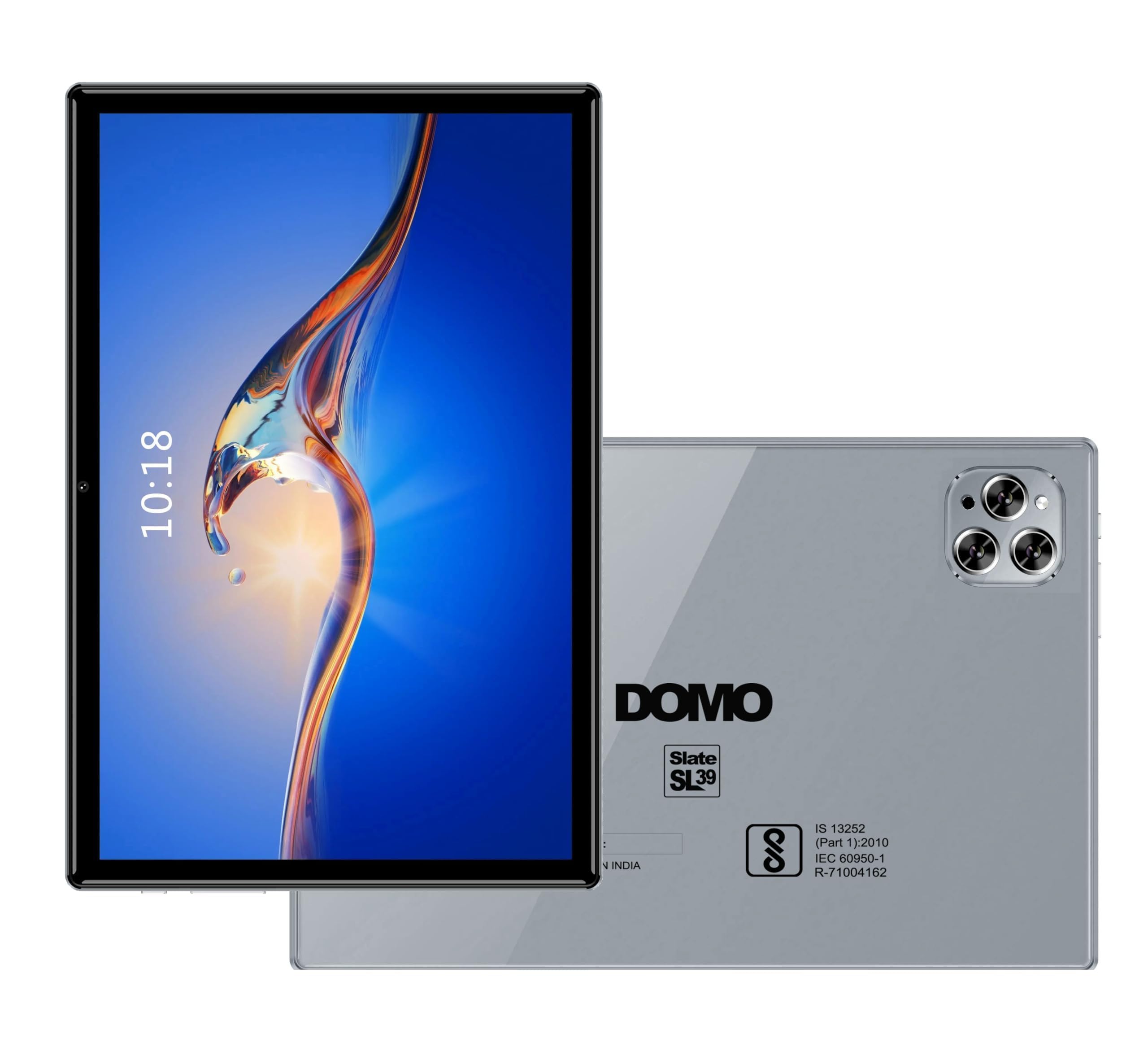 DOMO Slate SL39 4G Tablet 10.1 inch, 4GB RAM + 32GB ROM, 4G Connectivity, inbuilt Storage, Bluetooth 1TB Expandable, Dual SIM Slot, Octa Core CPU GPS, (Grey)