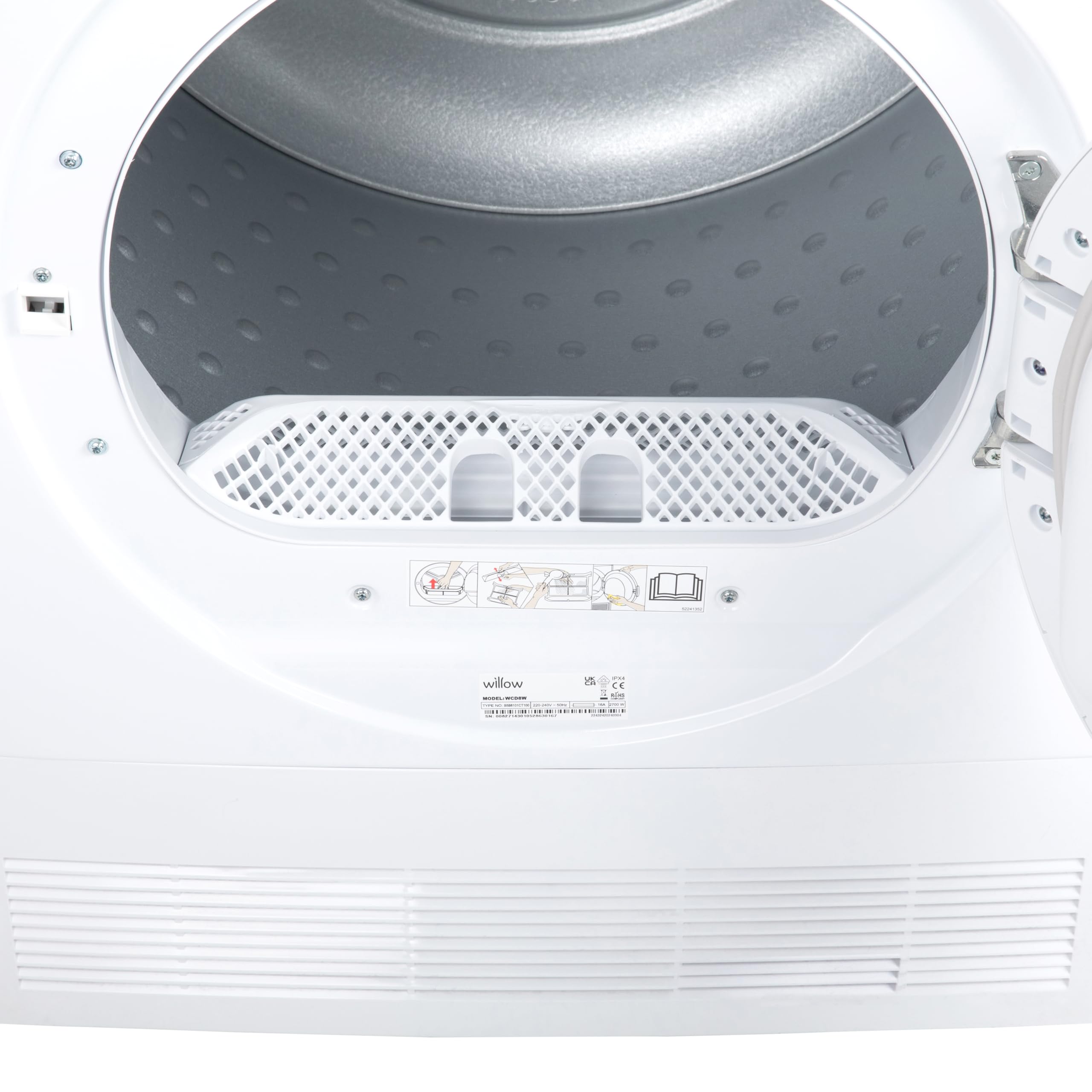 Willow WCD8W 8kg Freestanding Condenser Dryer with 15 Programmes, 3 Button Functions, LED Display — view 6