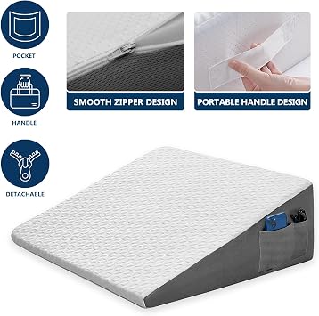 10 Wedge Pillow and a Cooling Cover Blue