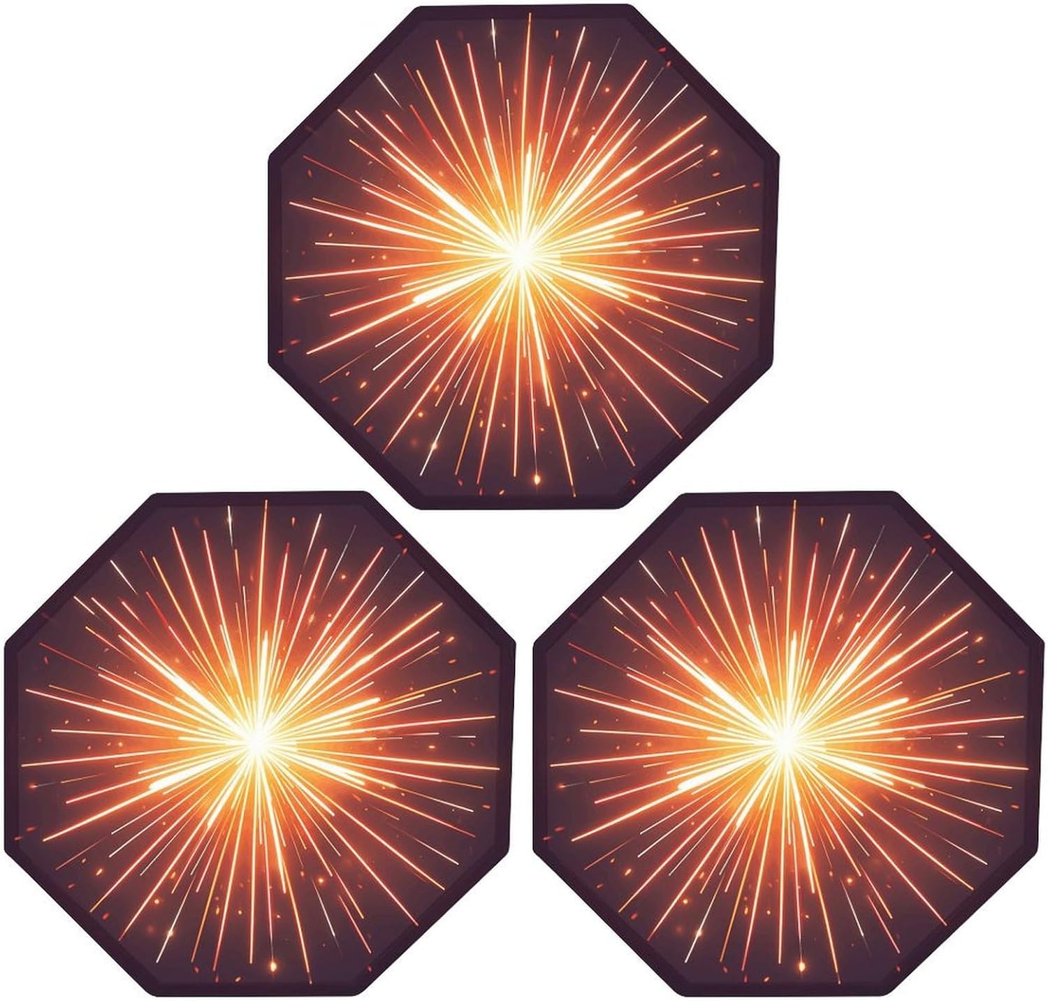 Ctagon Metal Sign for Home, Modern Display Plate for Kitchen, Explosion Firework 3D Plates Accent Hanging Wall Decorations 3PCS for Living Room, Bedroom, Hallway, Hotel