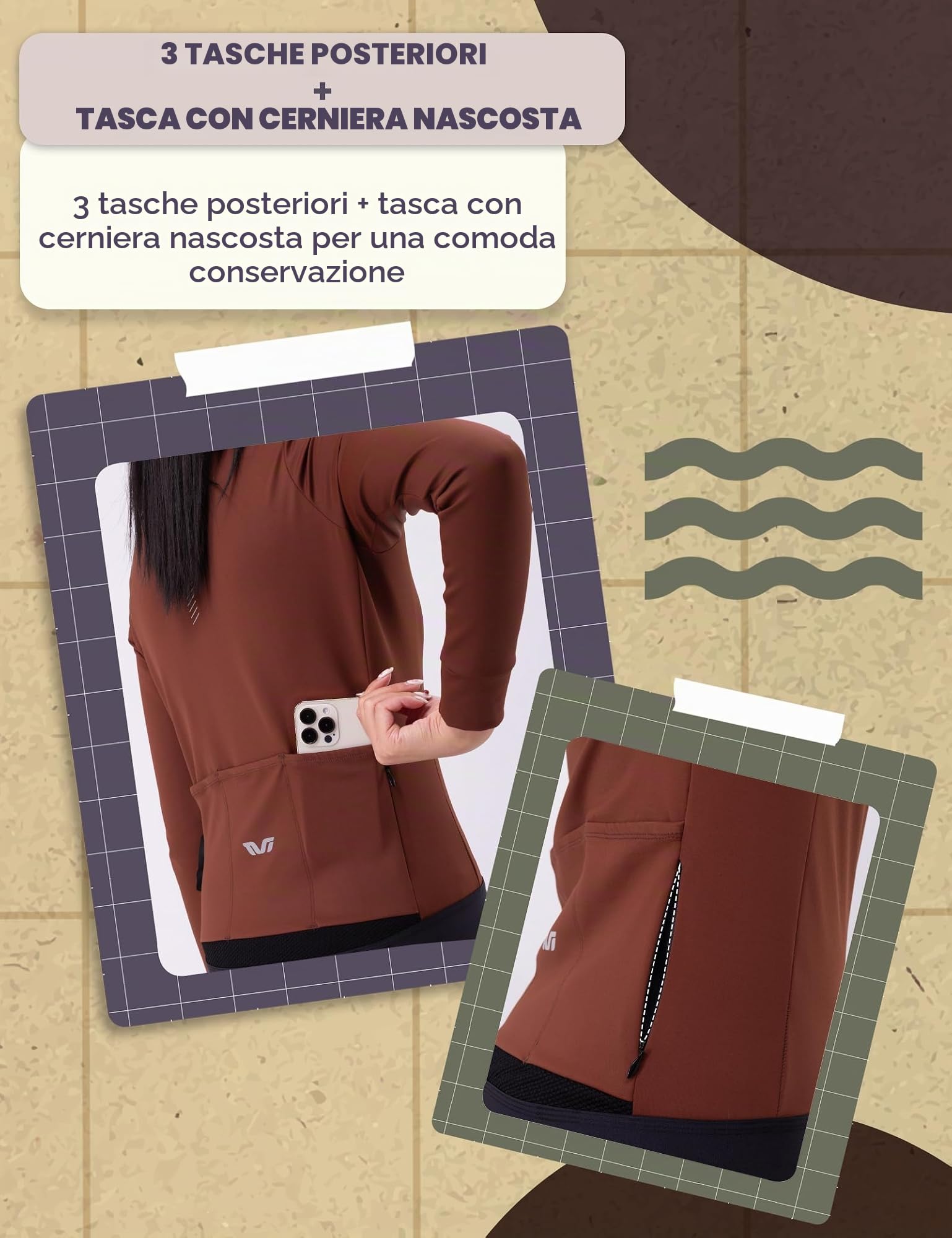 ROCKBROS TVI Maglia Ciclismo da Donna, Maglia Manica Lunga Ciclismo Donna, Maglietta da Ciclismo Donna Invernale, Abbigliamento da Ciclismo Donna Termico per MTB, Bici da Strada, 2 Colori, 3 Tasche