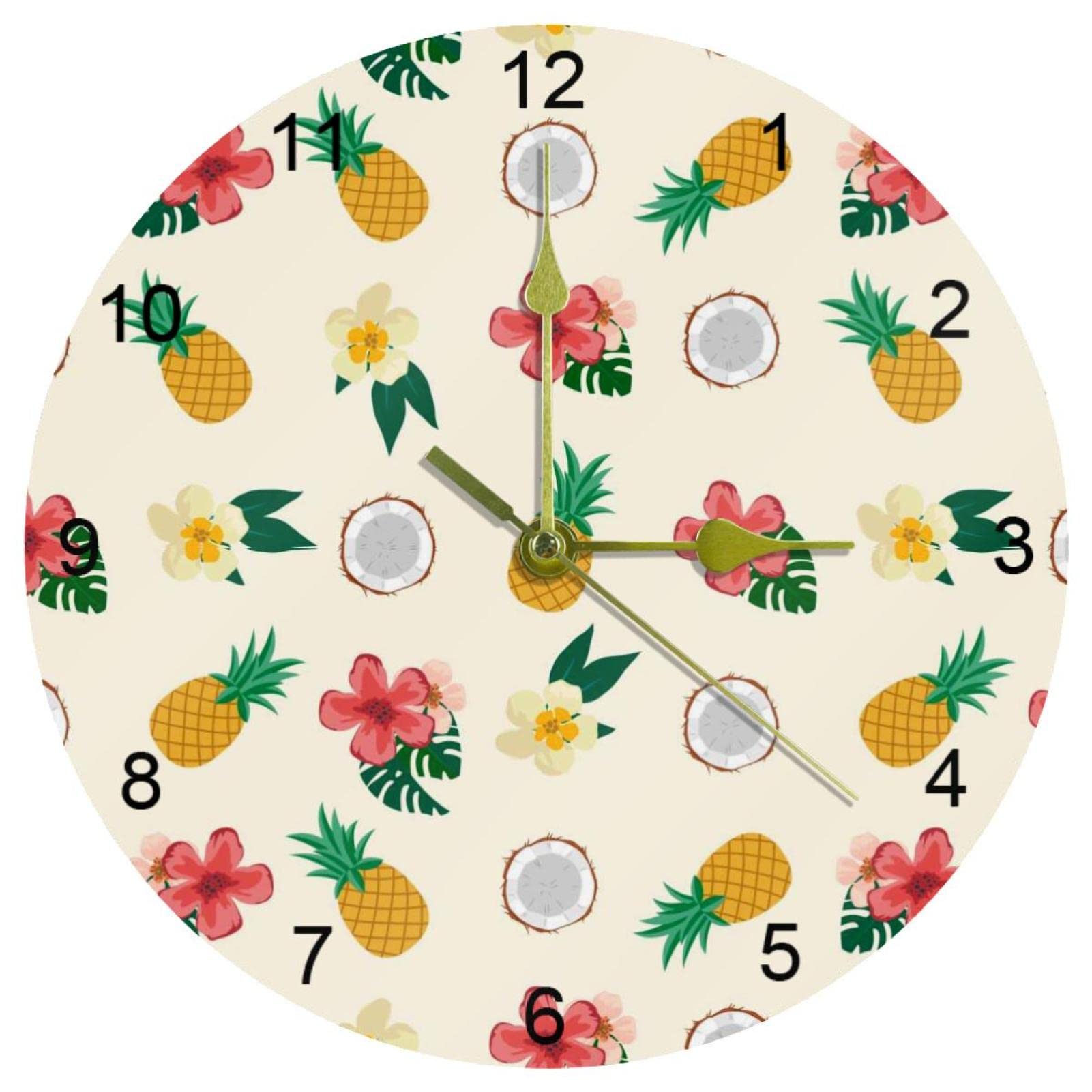 Horloge murale silencieuse ananas lisez l'heure sans aucun bruit de tic-tac