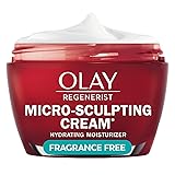 Olay Face Moisturizer, Regenerist Micro-Sculpting Cream for Women, Fragrance-Free - Hydrating, Anti-Aging, Anti-Wrinkle, Firming Skin Care - Hyaluronic Acid, Niacinamide, Amino Peptides, 1.7 Oz Fragrance-Free 1.7 Ounce (Pack of 1)