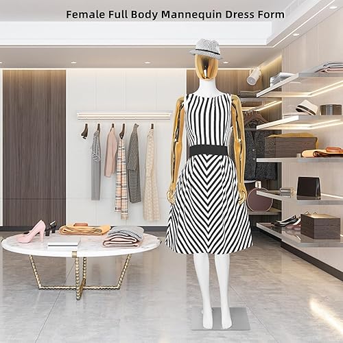 Miniatura 6 de Maniquí femenino de cuerpo completo forma maniquí torso vestido de costura modelo ajustable de 70 pulgadas maniquí de plástico desmontable soporte