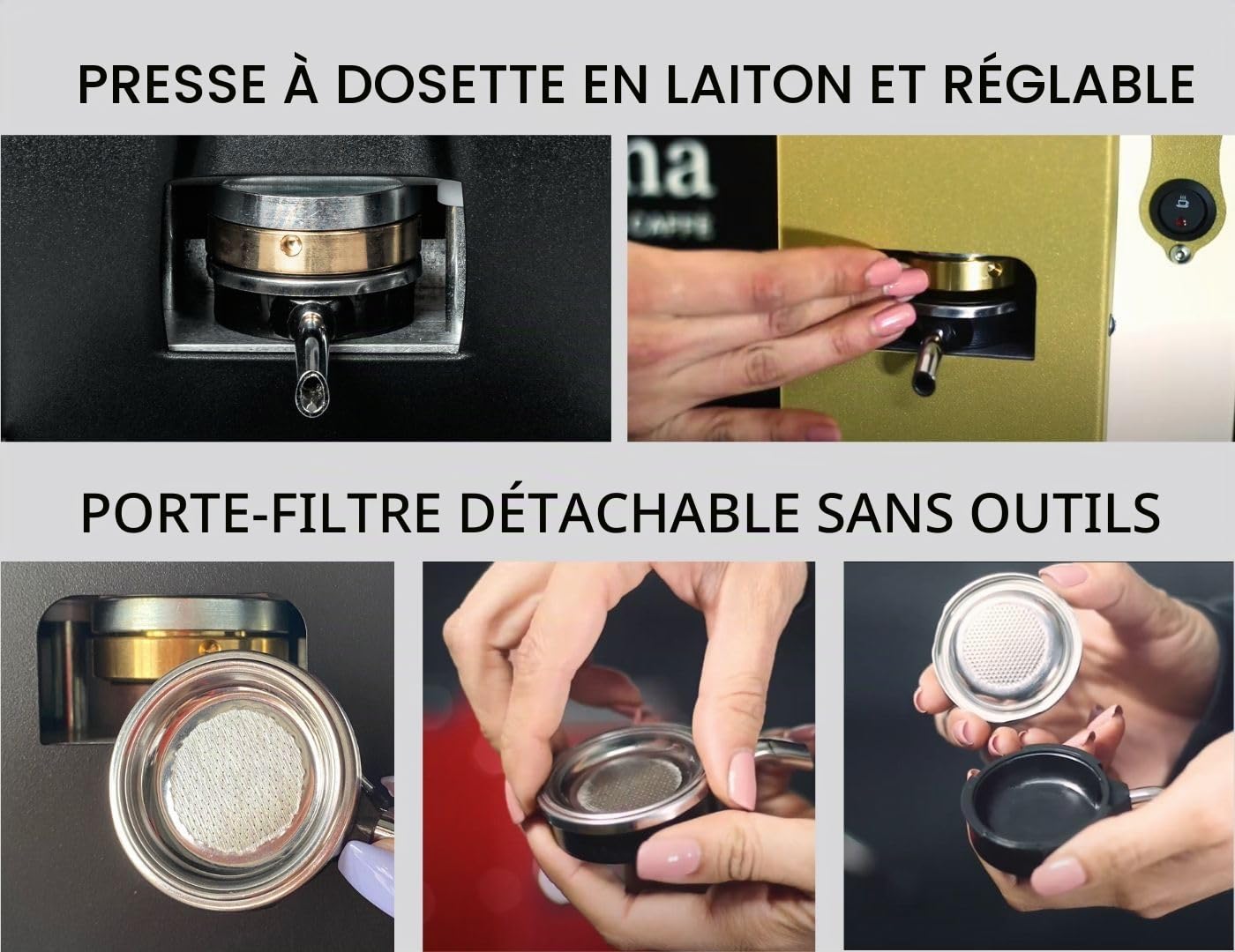 aroma Plus Basic Machine à café dosettes 44 mm Taupe