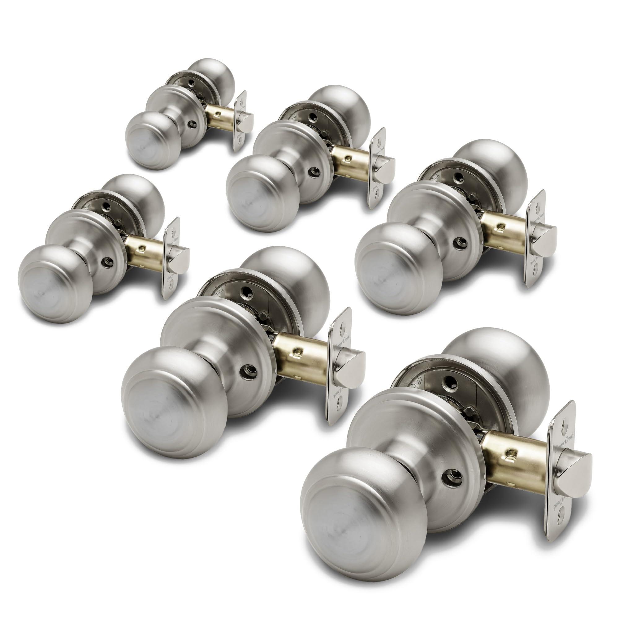 Copper Creek Colonial Passage Interior Door Knob – ANSI Grade-3 Certified, Modern Heavy Duty Handle, Easy Install and Reversible for Bedroom, Bathroom