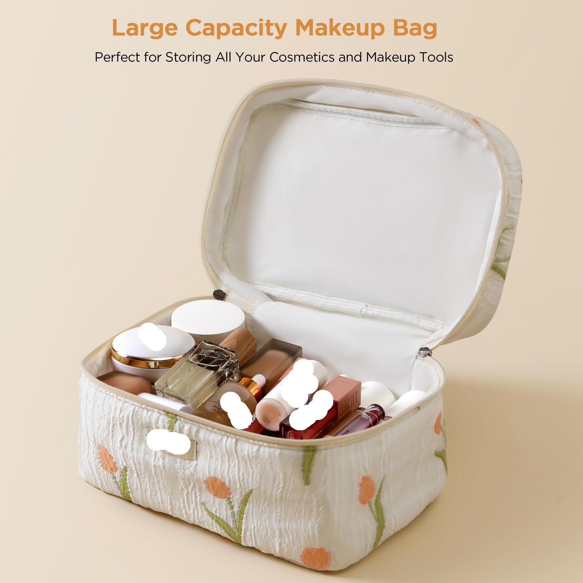 Kosmetiktasche Kulturtasche Gesteppte Kosmetiktasche, 3er-Pack, Baumwolle, Reise-Make-up-Tasche, Kosmetiktasche, Kulturbeutel for Damen Schminktasche Damen