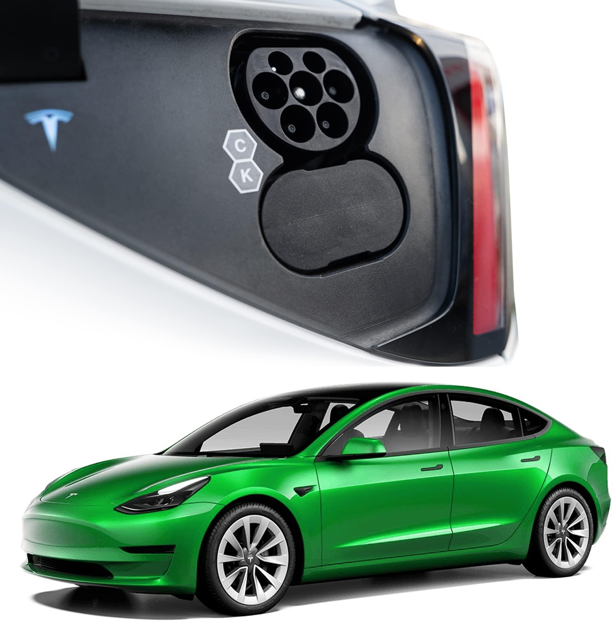 Tesla Model S / 3 / X/Y * DC Connector Cap - Elastic Cover Made of Durable Rubber to Protect Against Moisture, Dirt and Corrosion, Tailored Accessory for Car