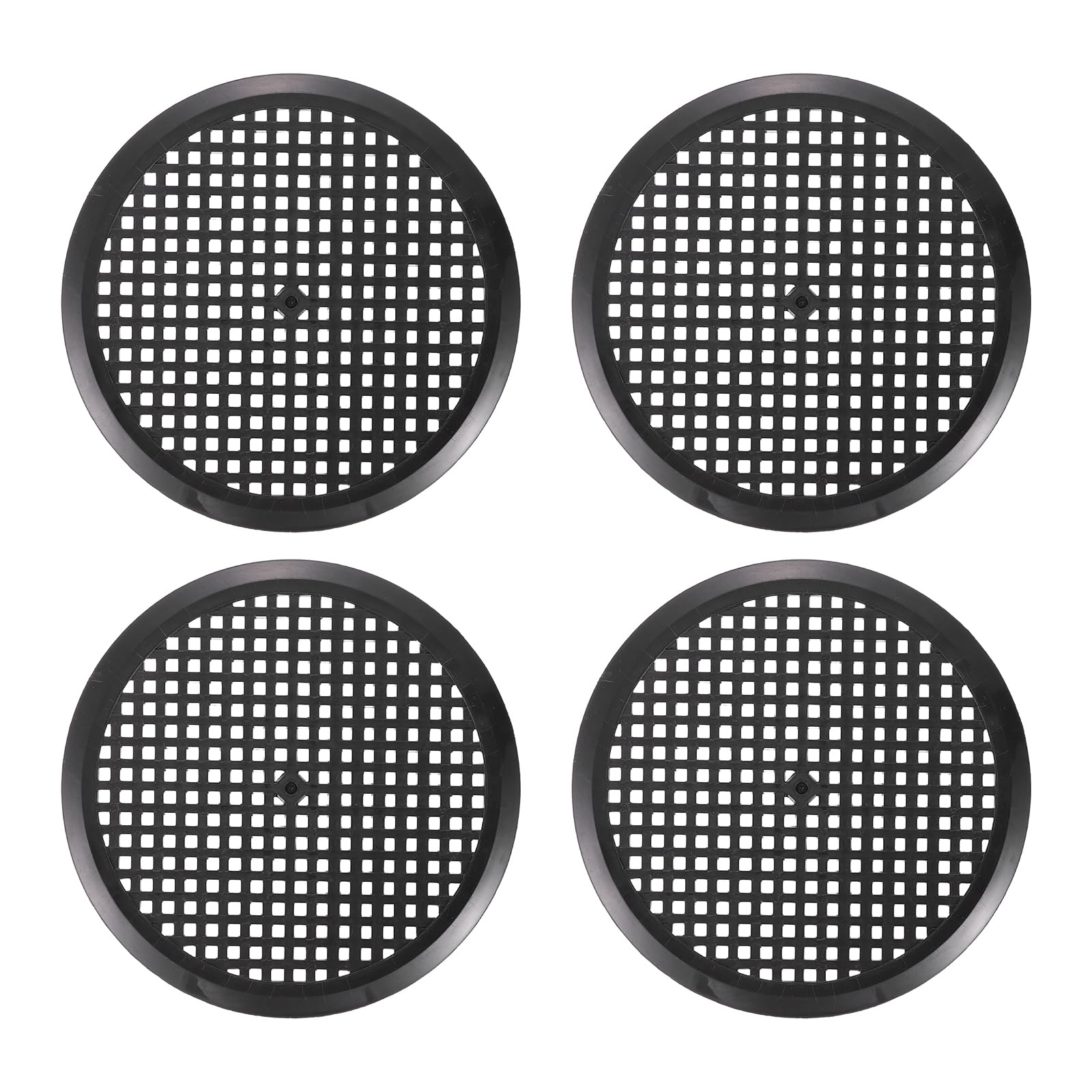 PATIKIL 3.9 Inch (100mm Openings) Round Air Vent Cover, 4PCS Plastic Circular Soffit Exhaust Vent Mesh Hole Ventilation Grille Cover for Bathroom Office Home Kitchen, Black