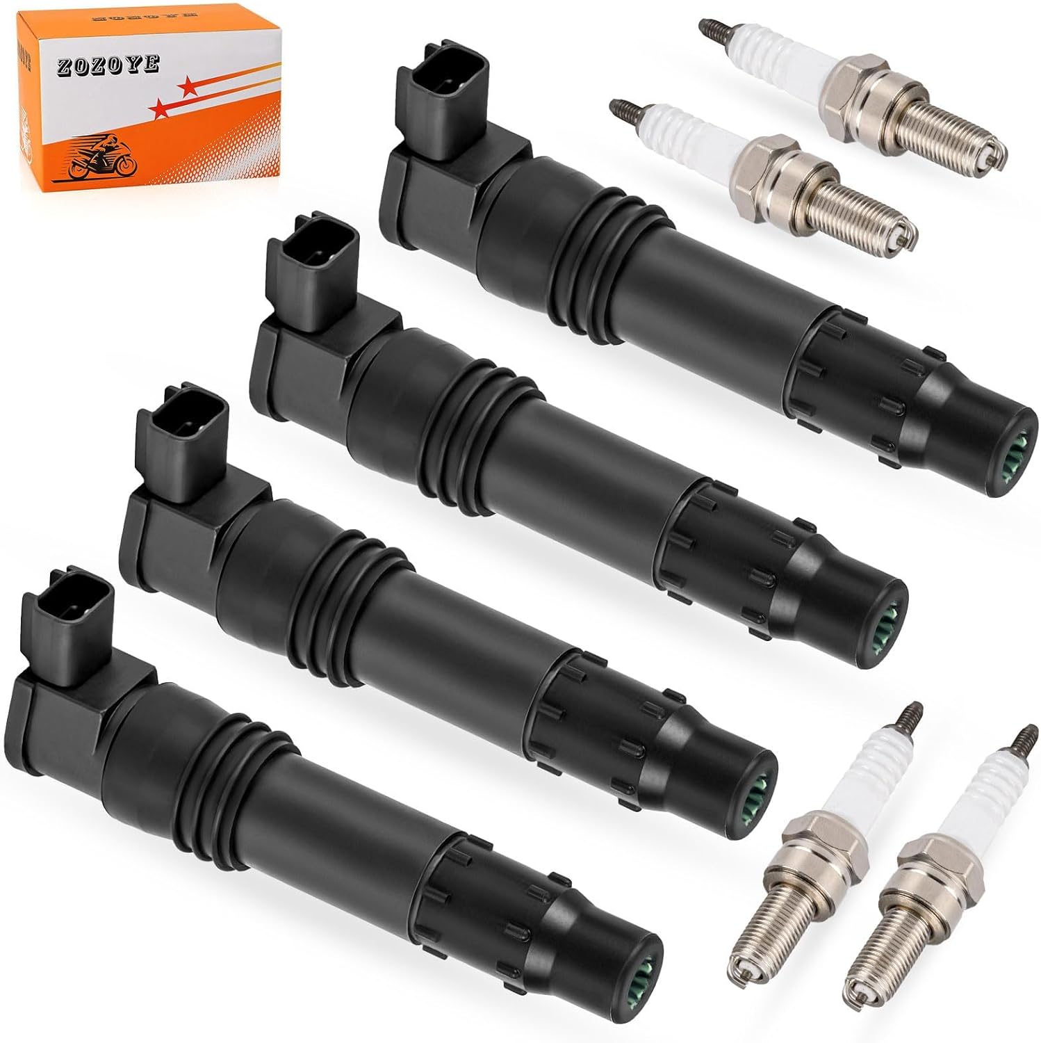 4pcs Ignition Coils & Iridium Spark Plugs For Suzuki GSX-R600 GSX-R750 GSX-R1000 GSX650F GSF1250 Burgman AN650 Boulevard C109R M109R 2000-2019 33410-24F00 33410-35F00
