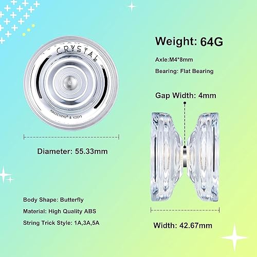 Miniatura 4 de MAGICYOYO Yoyo sensible para niños K2 Crystal, Yoyo de plástico de doble propósito para principiantes, rodamiento de repuesto que no responde para