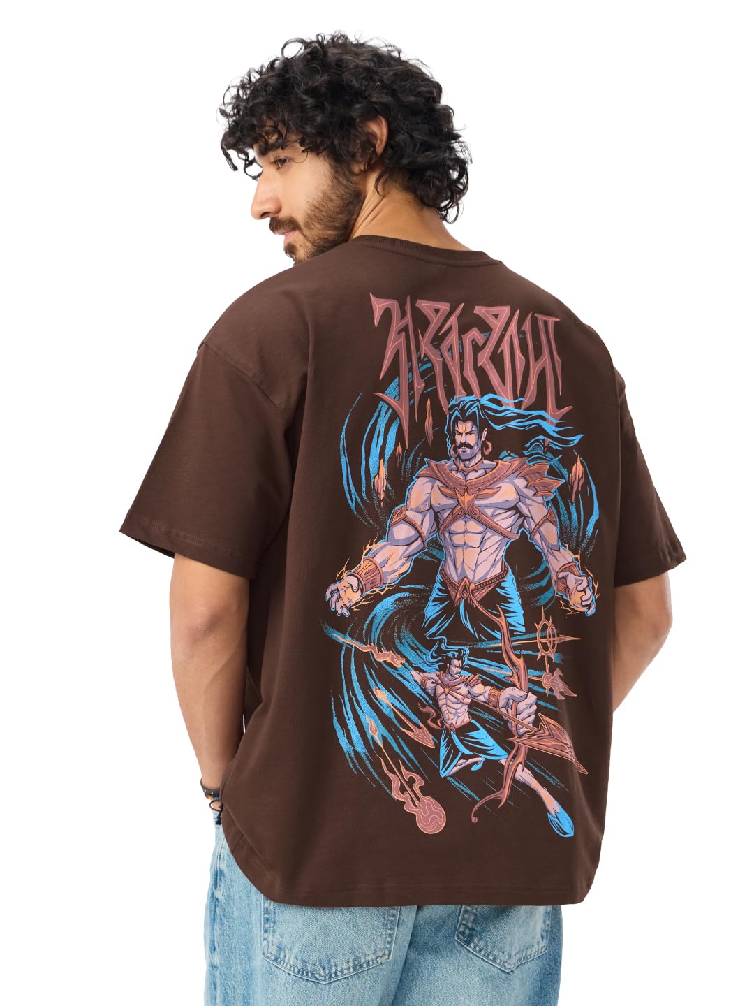the souled store Ashwatthama: The Cursed Warrior Men and Boys Short Sleeves Round Neck Graphic Printed Cotton Oversized T-Shirts-picture-52