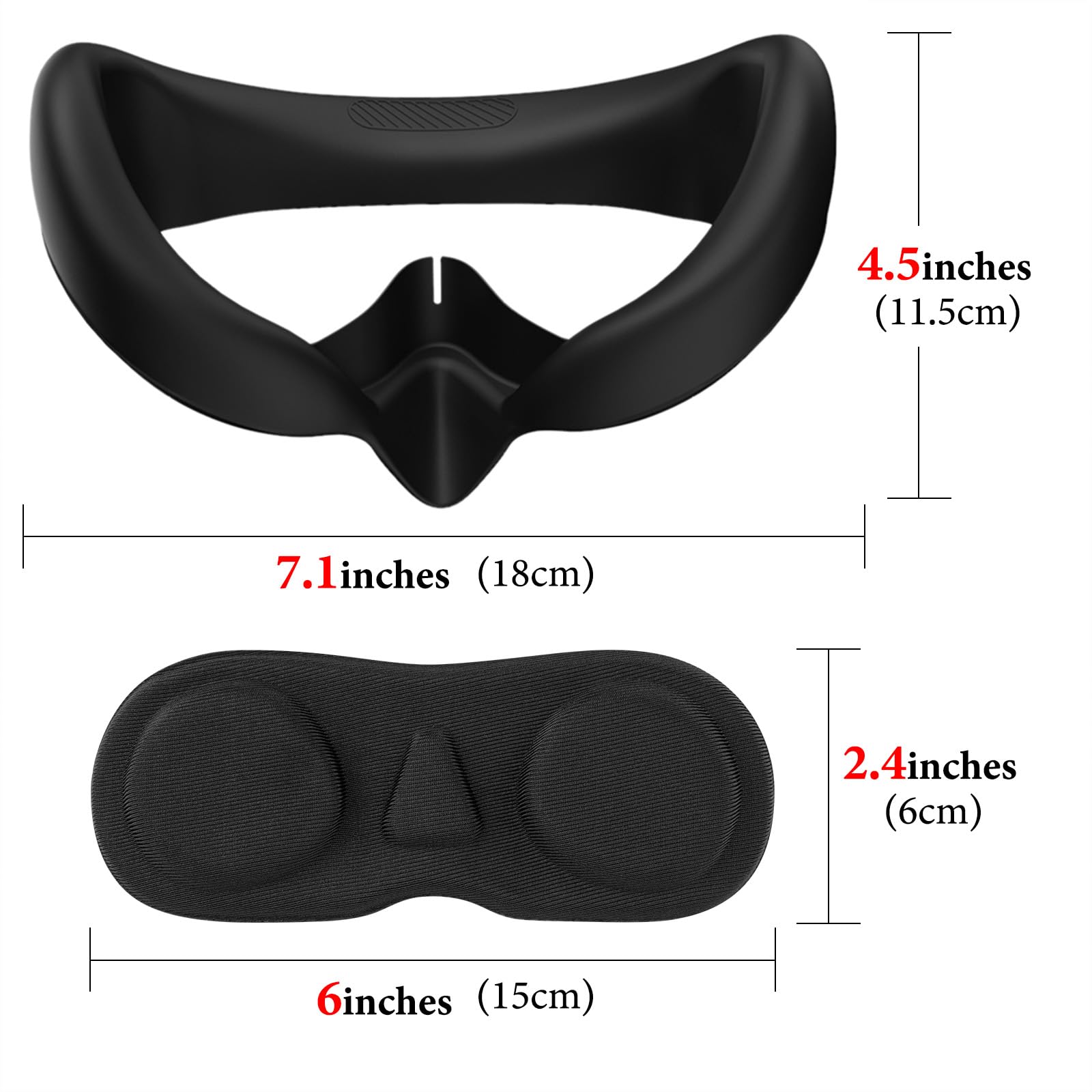 Geekria Funda Facial de Silicona a Prueba de Sudor Compatible con Pico Neo 4, Funda de Lente Protectora, Lavable, a Prueba de luz, Anti-Fugas (Negro)