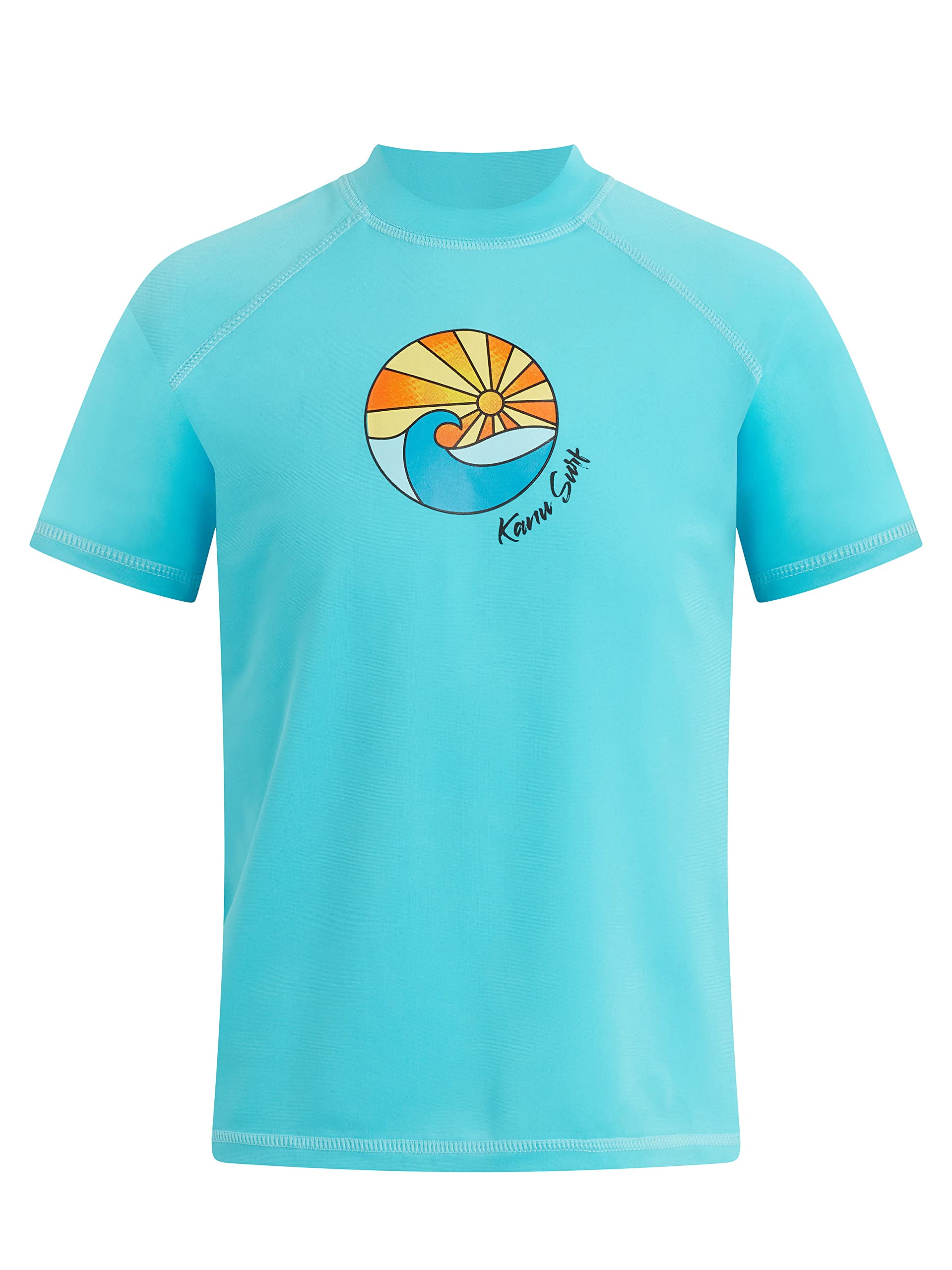 Kanu Surf Girls' Jade Rash Guard UPF 50+ Sun Protection Short Sleeve Swim Shirt