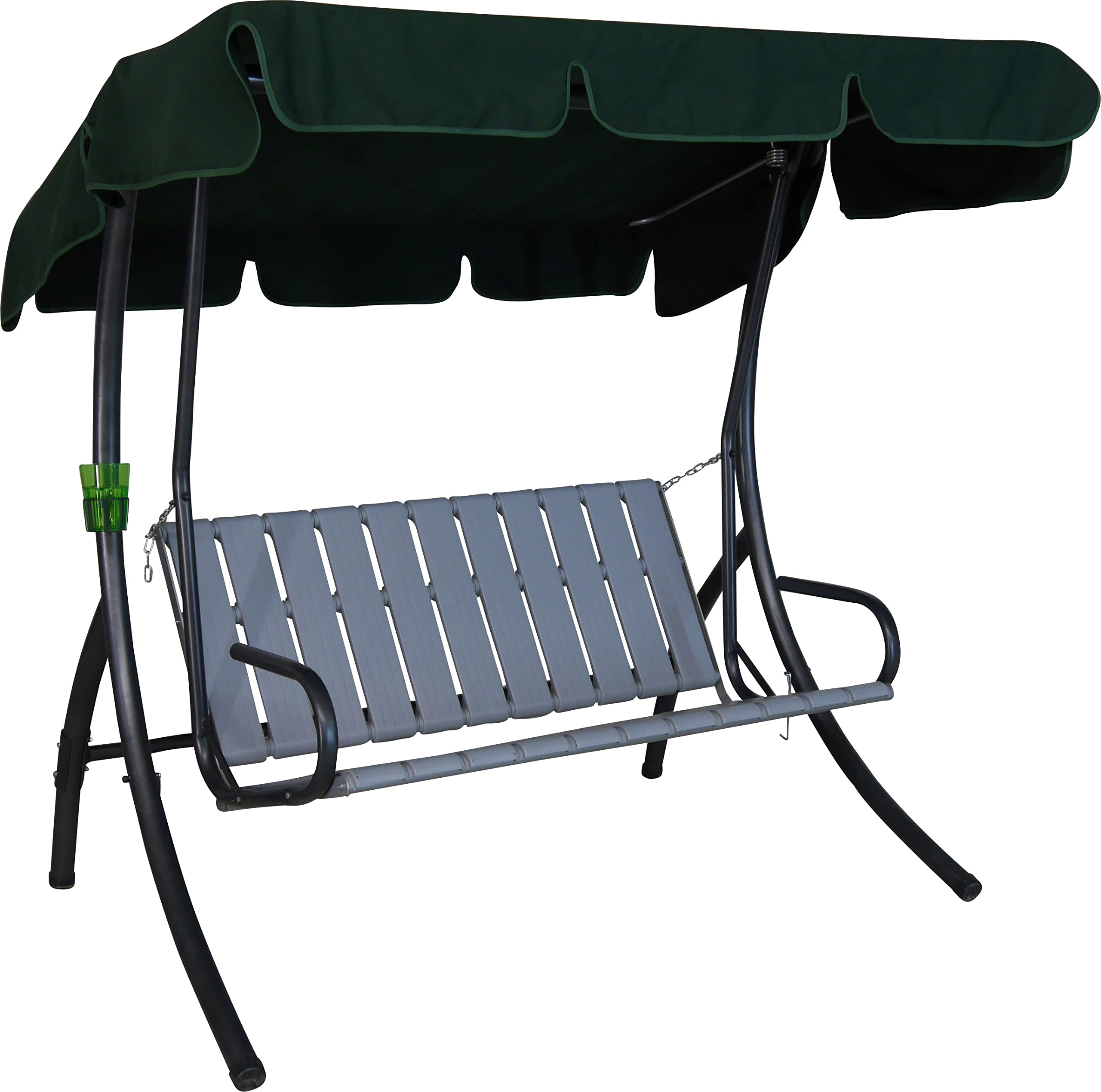 ANGERER Hollywoodschaukel 2-Sitzer Ibiza grün gestreift | Gartenschaukel Made in Germany, Schaukel zum Sitzen, Liegen und Entspannen, inklusive Bett-Funktion, einfache Montage