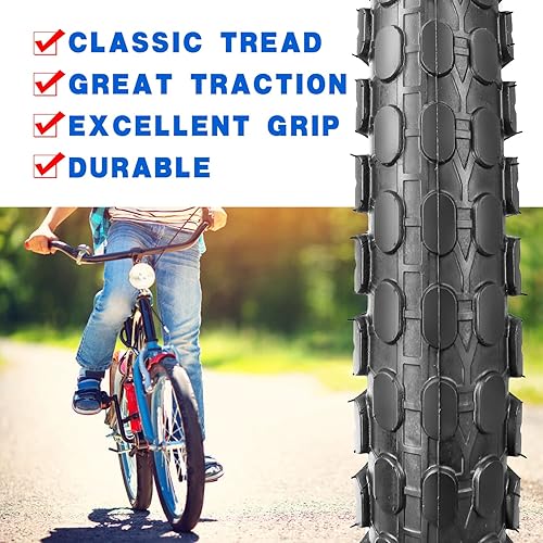 Miniatura 2 de Neumático de bicicleta para niños, neumático de repuesto plegable de 14 pulgadas, 14 x 2.125 pulgadas, apto para bicicleta de niños