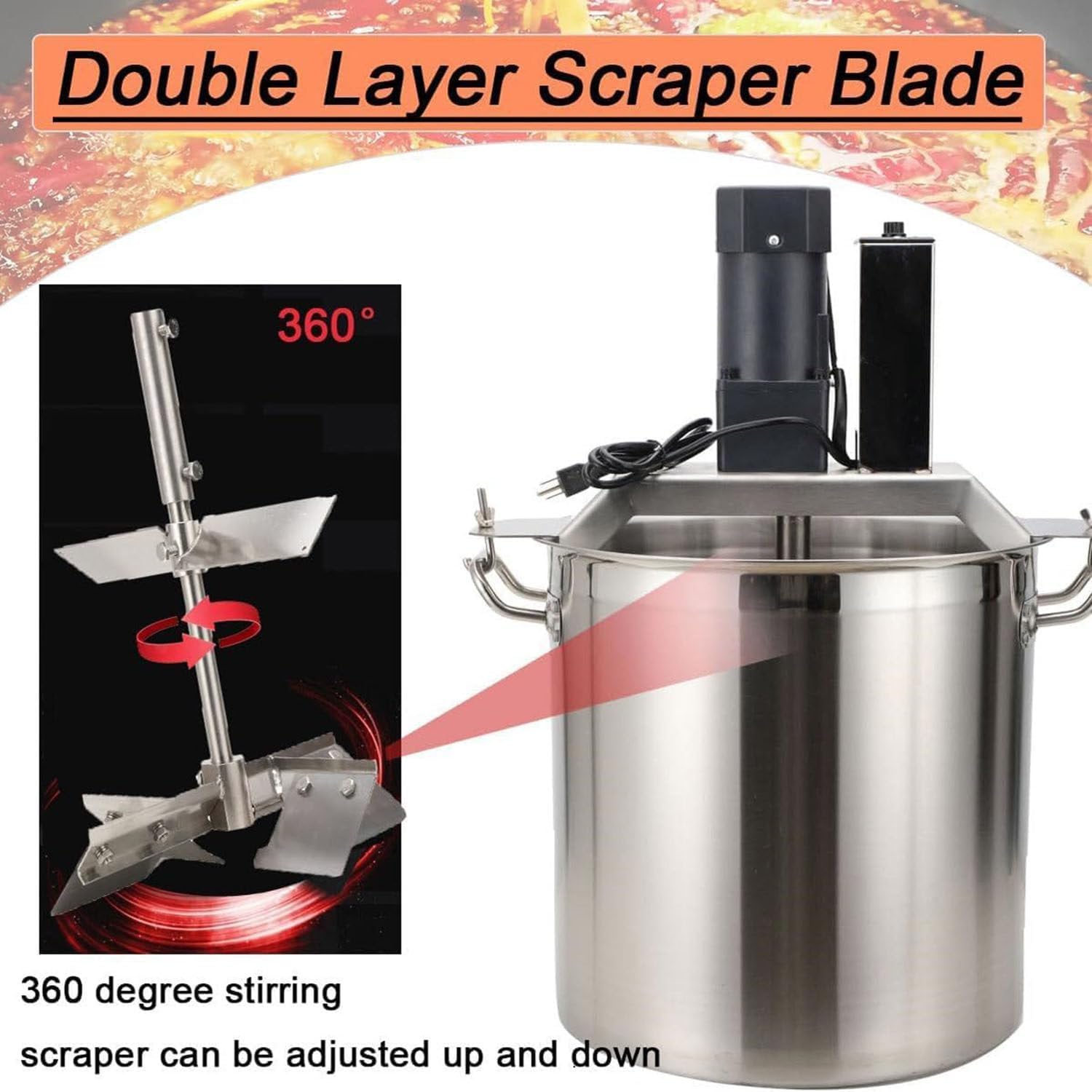 Commercial Electric Sauce Stirrer Mixer Machine - Automatic Stirring for Jam, Soup, and Seasoning - Perfect Consistency Mixer for Effortless Cooking and Food Preparation