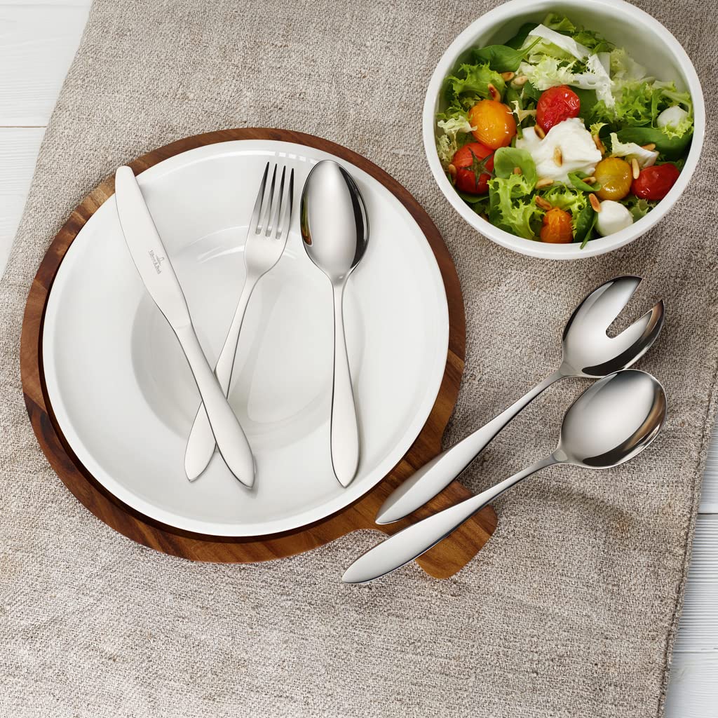 Villeroy & Boch - Arthur Besteckset 68 tlg. Platin, Spülmaschinenfest, Rostfrei, Besteck Set 68 teilig Silber, Gabel, Messer, Löffel, Essbesteck Set, Edelstahl