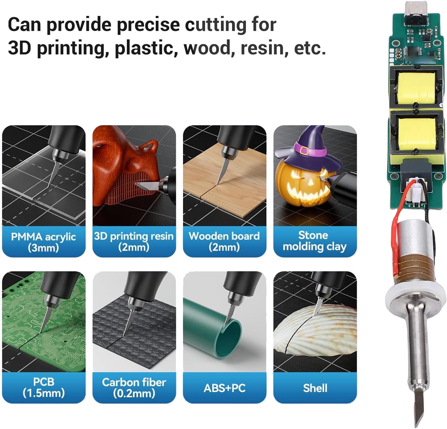 fosa Ultrasonic Cutter Transducer Kit, 30W 40KHz Replacement Transducer with Driver Module, for Maintenance and Ultrasonic Cutters