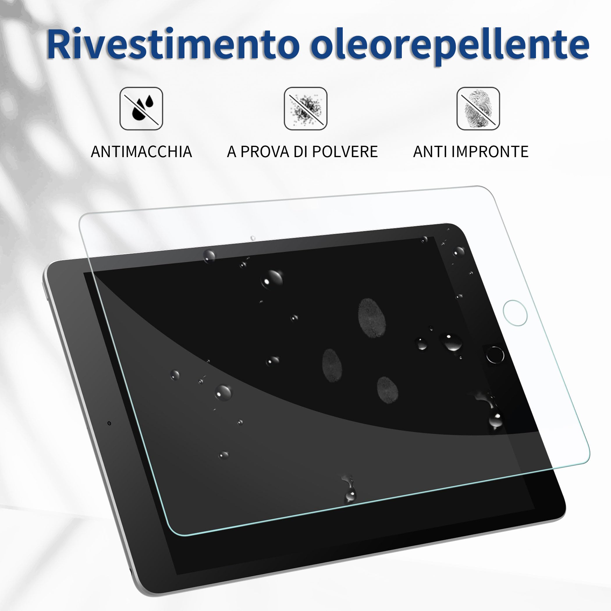 EasyAcc Cover iPad 9 Generazione con Tastiera Compatibile con iPad 10.2 Pollici 8a/7a Generazione con Pellicola Protettiva, [Italiano], Custodia Protettiva per Tastiera Rimovibile con Portapenne, Nero