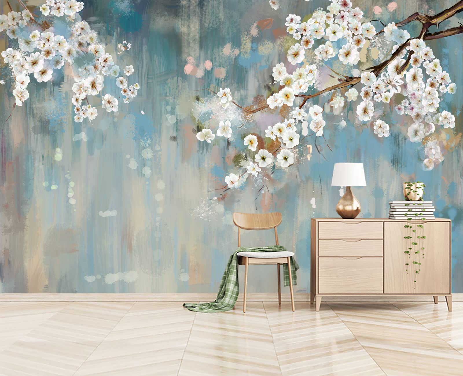 Eierme mangnolia Chinoiserie Wallpaper Wall Mural Wallpaper for Bedroom 178" x 117"
