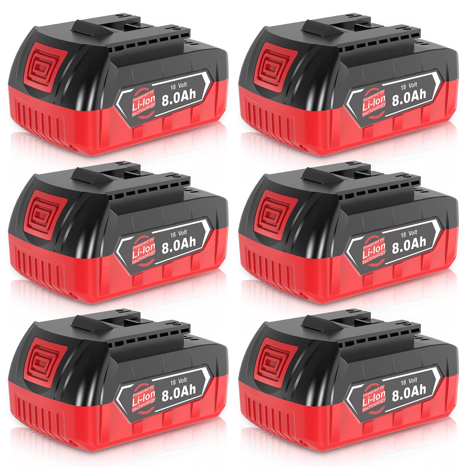 6 Pièces 8.0Ah Remplacement pour Bosch Batterie 18V GBA