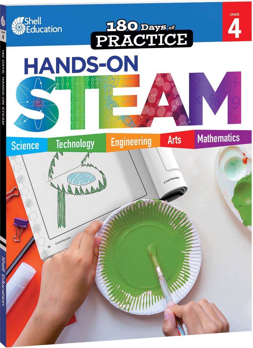 180 Days: STEM/STEAM for 4th Grade Practice Workbook for Classroom and Home, Cool and Fun Practice Created by Teachers (180 Days of Practice)