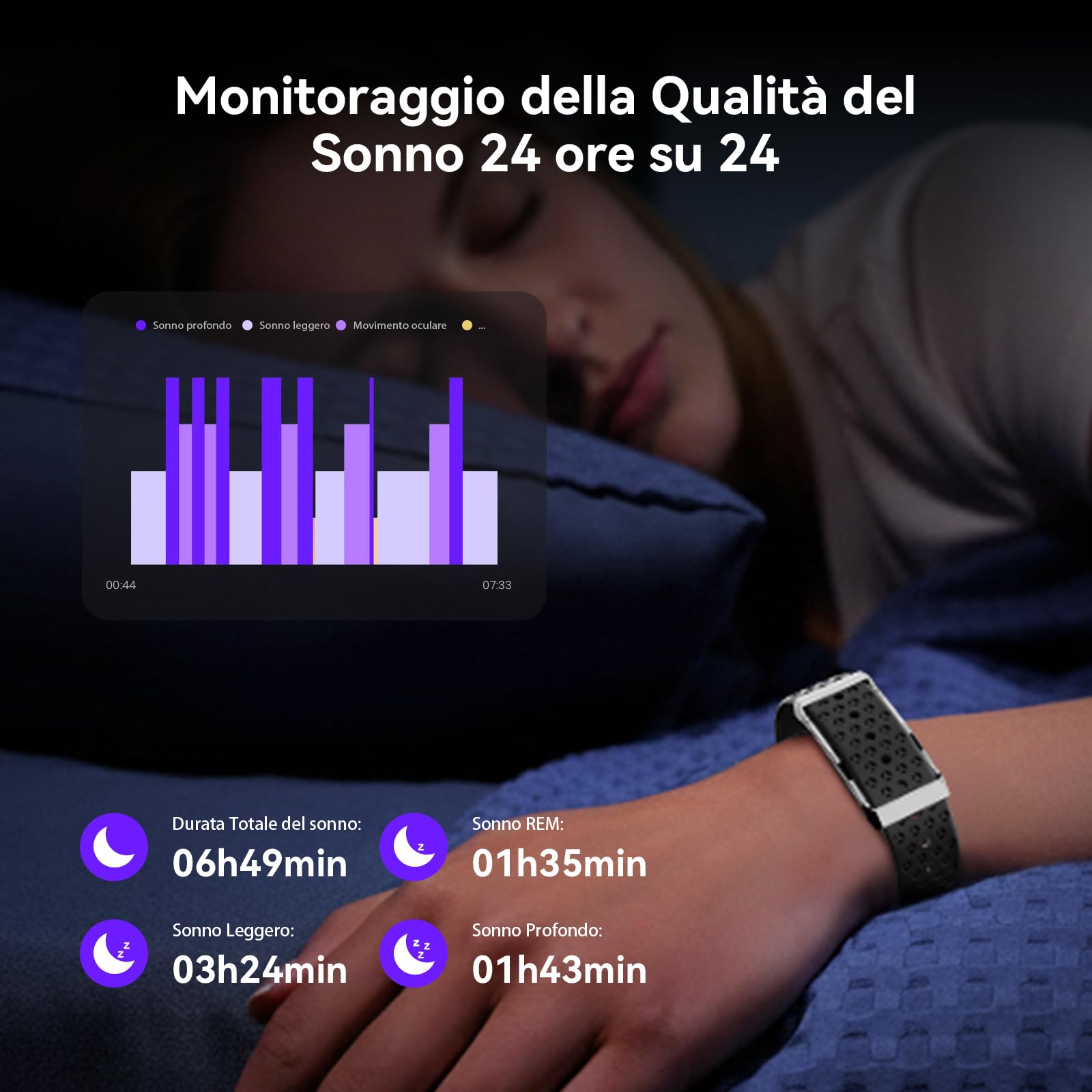 Smart Band Fitness Tracker senza Schermo con AI Analisi, Smartwatch con Frequenza Cardiaca & Sonno 24/7, Batteria da 35 Giorni, 170+ Modalità Sport, Non Abbonamento Richiesto per IOS Android