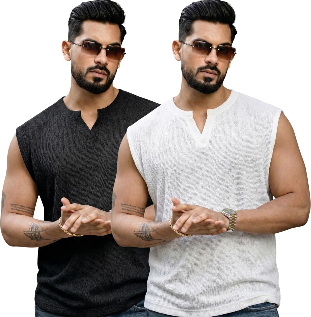 Men's Polycotton Oversized Sleeveless Tshirt-image-15