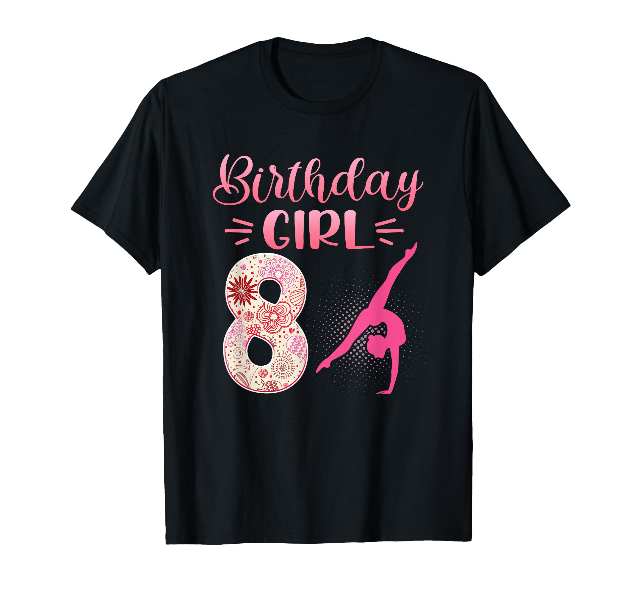 8th Birthday Girl Gymnastics Rainbow Gymnast 8 Years Old T-Shirt